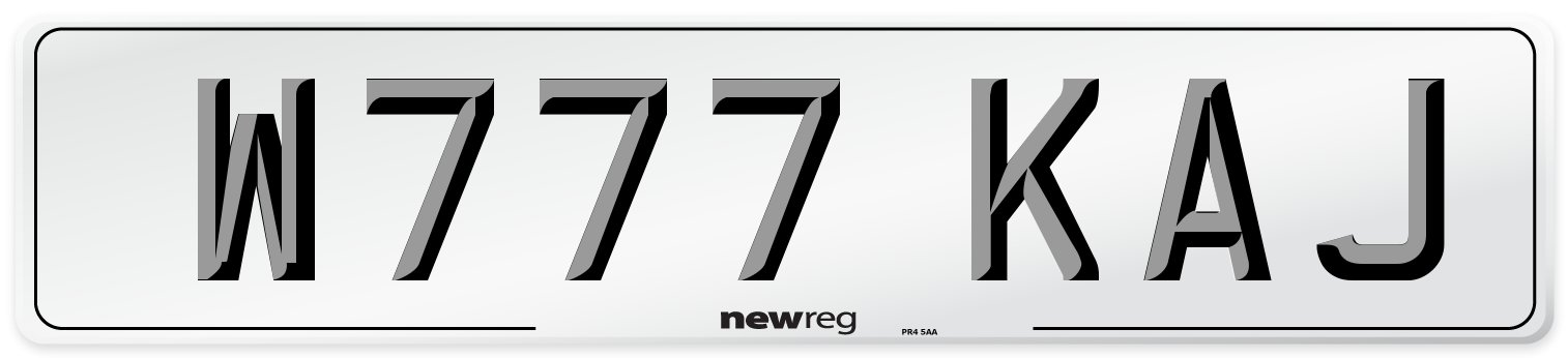 W777 KAJ Number Plate from New Reg